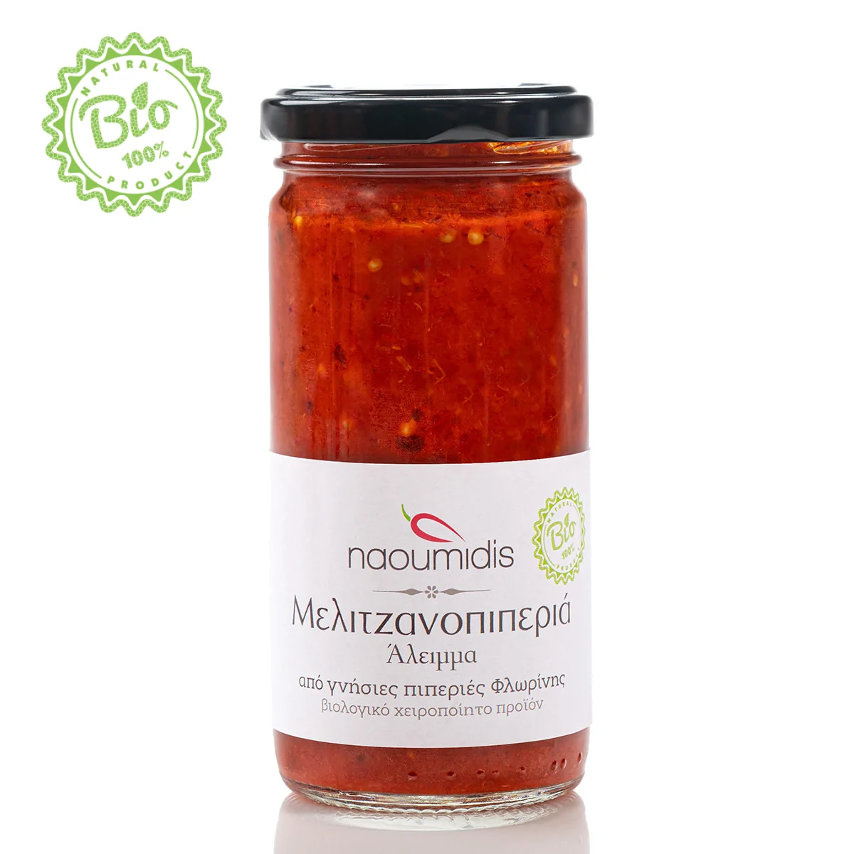 1 Μελιτζανοπιπεριά Bio 260gr - Άλειμμα Πιπεριάς Φλωρίνης με Μελιτζάνα - Image 1